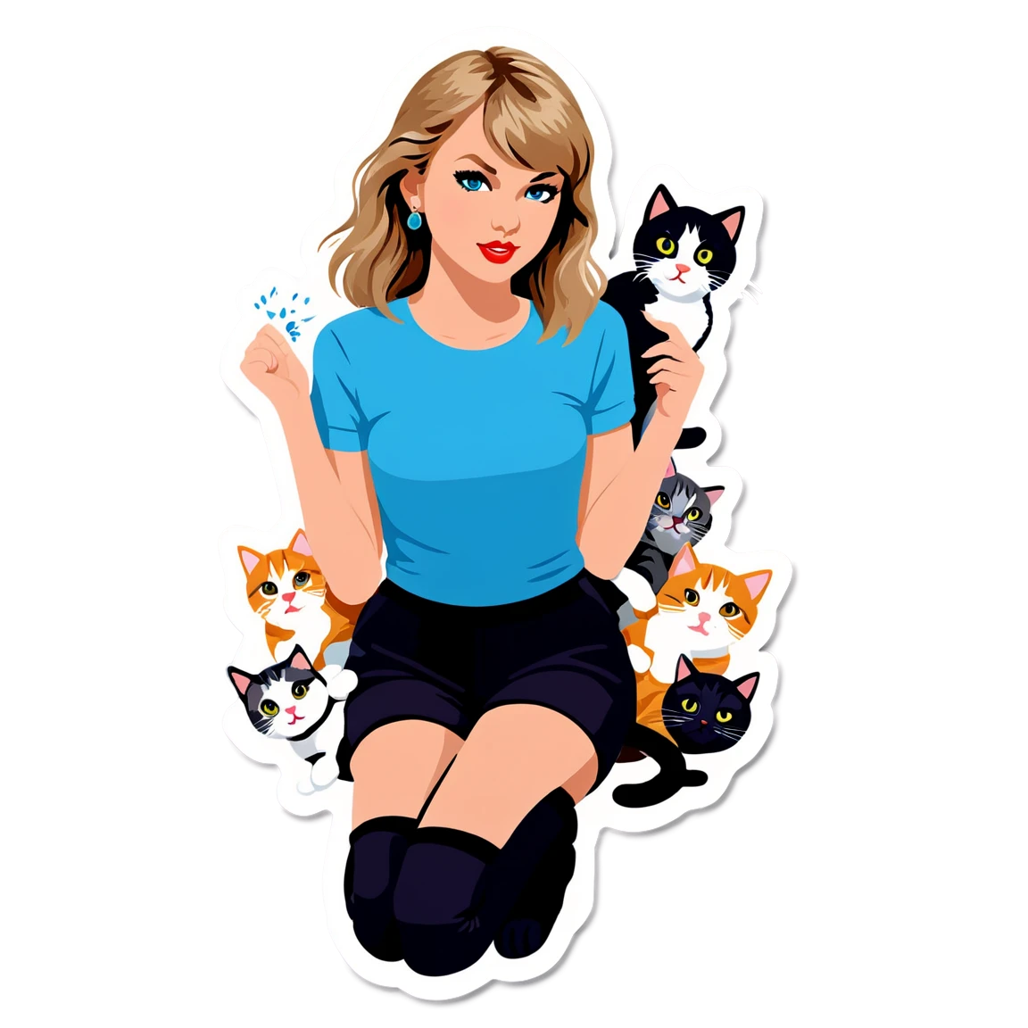 Taylor Swift with cats taylor-swift stickers