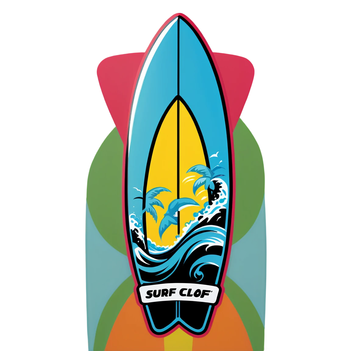 with a surfboard surf stickers