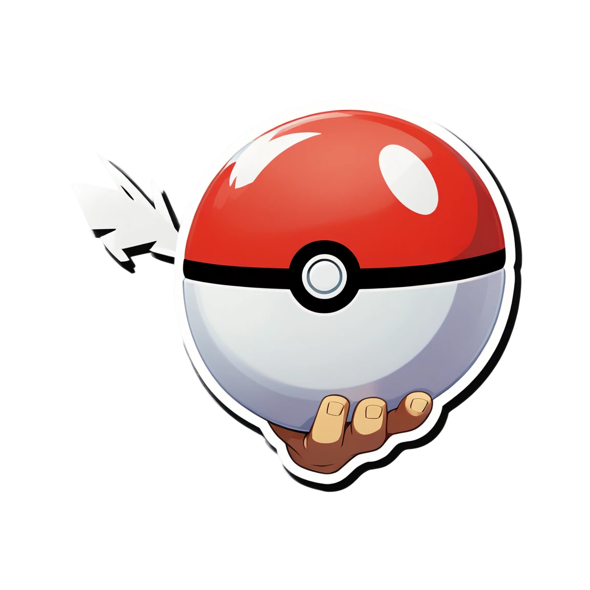 holding a pokeball pokemon stickers