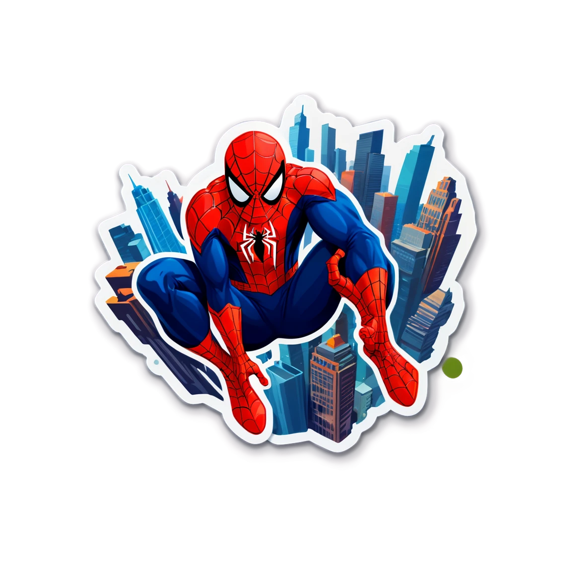 with cityscape spiderman stickers