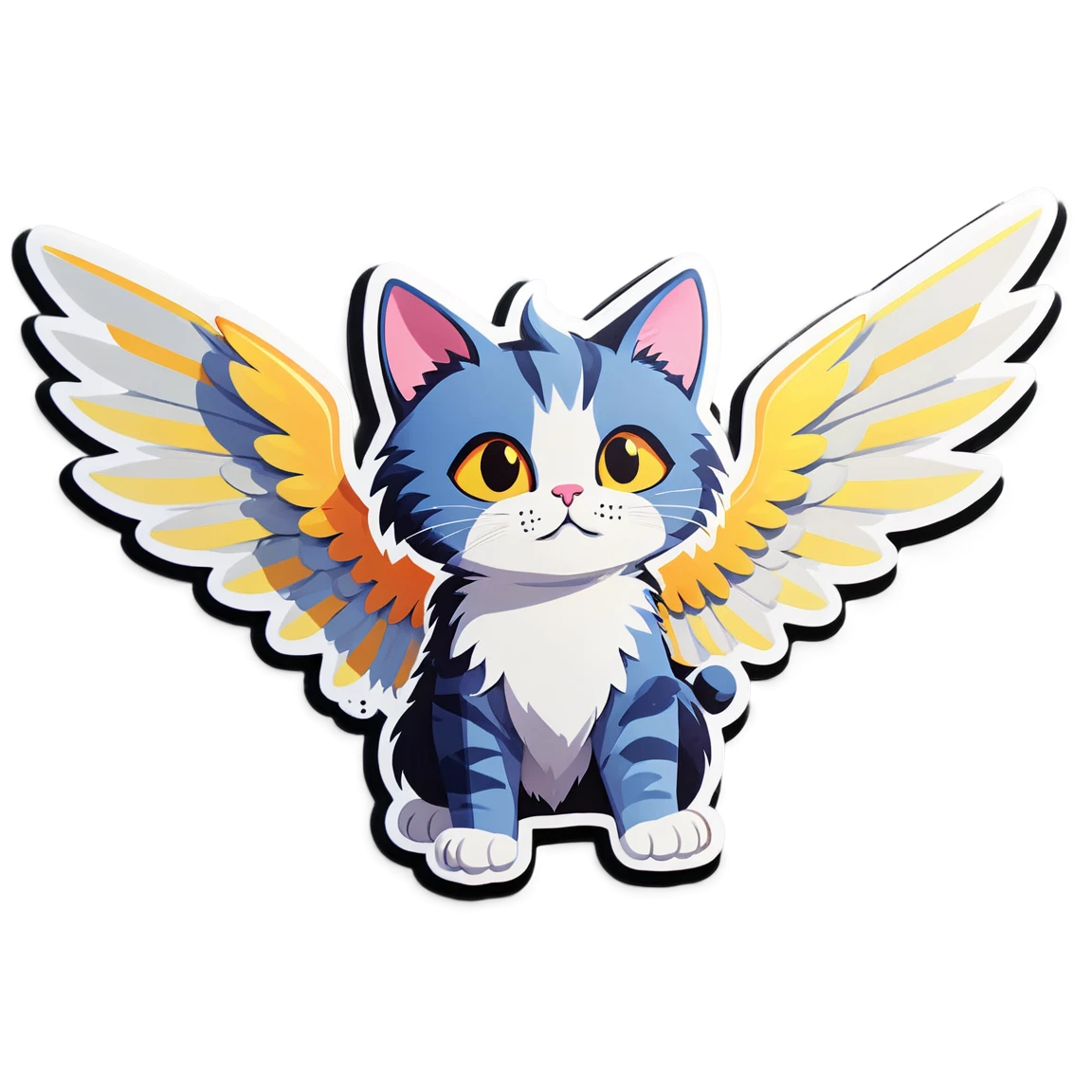 with wings cat stickers