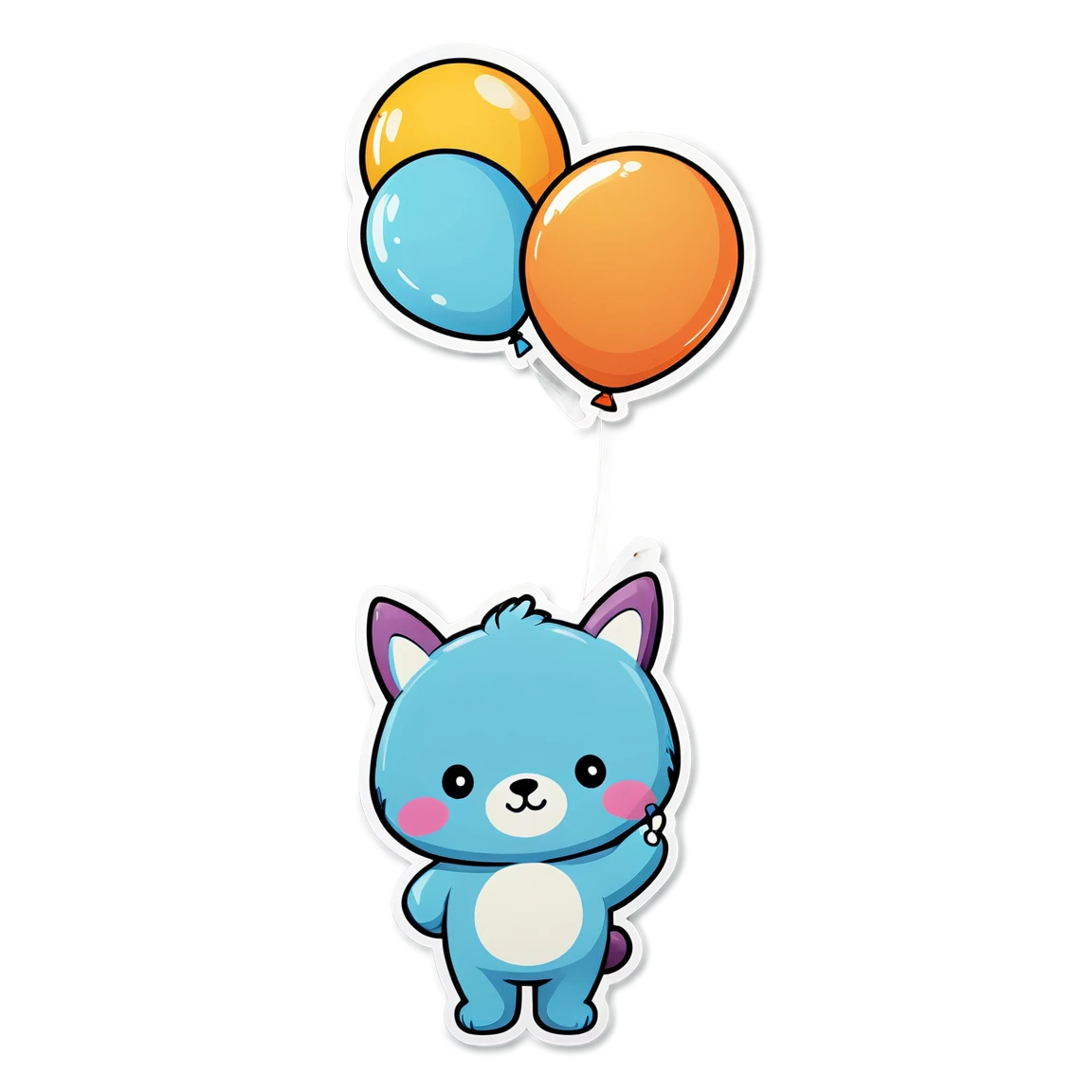 holding a balloon cute-animal stickers