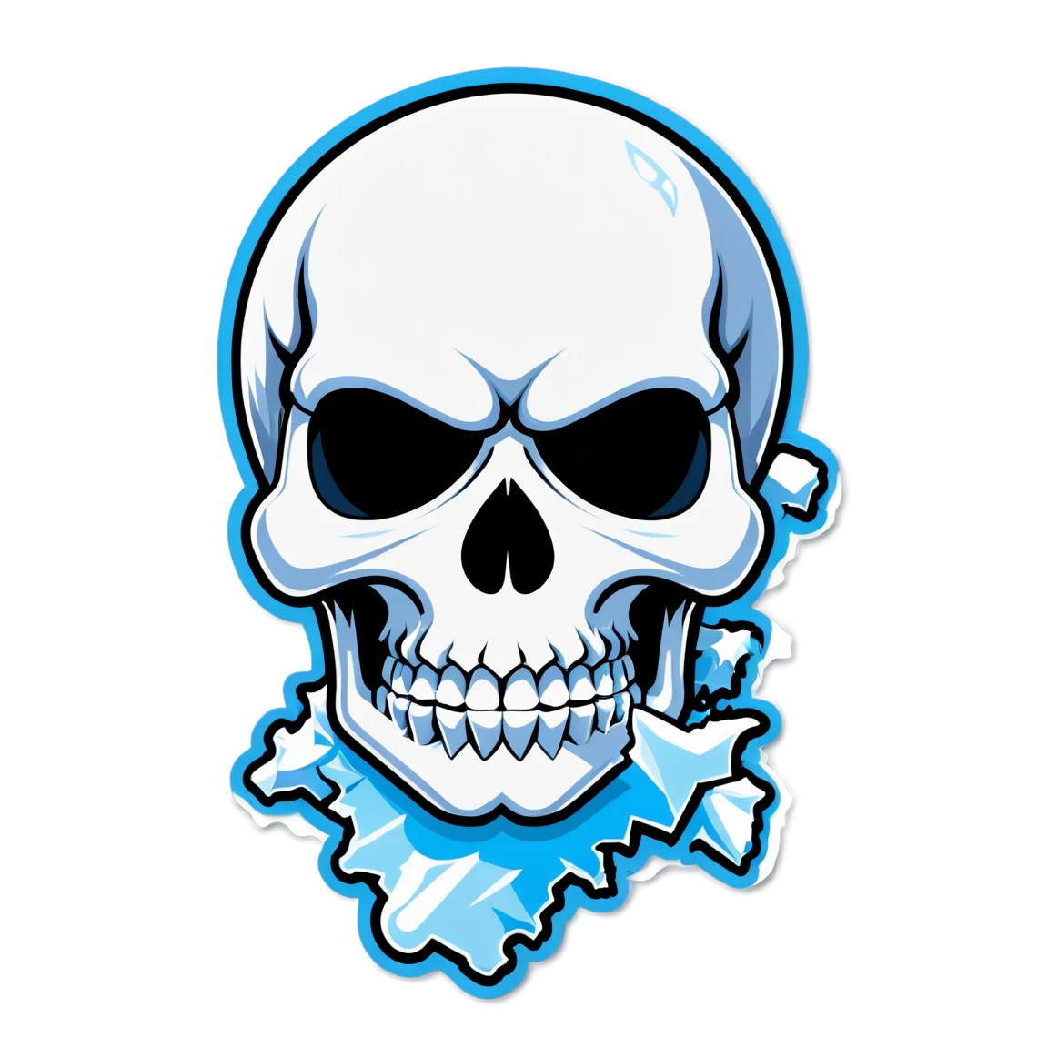 skull design made of ice mad only white and a 27 moto gp style number  motorcycle stickers