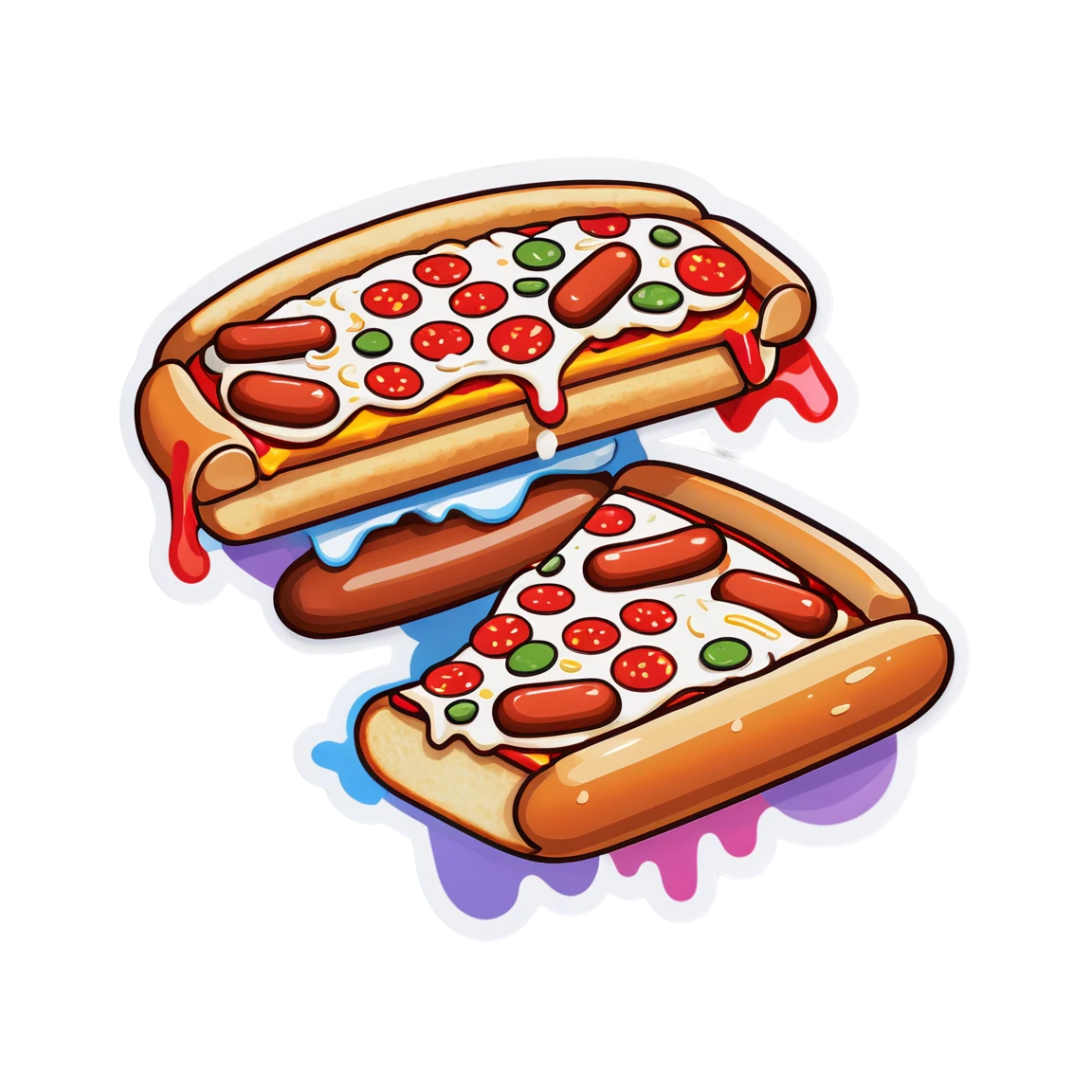 hot dog pizza stickers