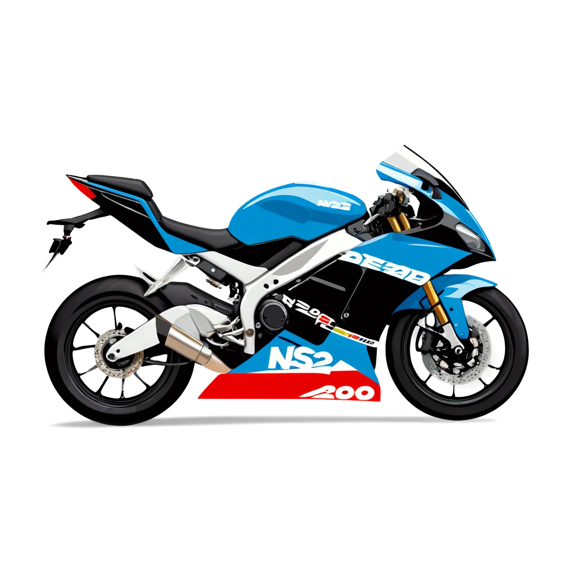 Ns 200 half side dead design , with racing stripes bike stickers