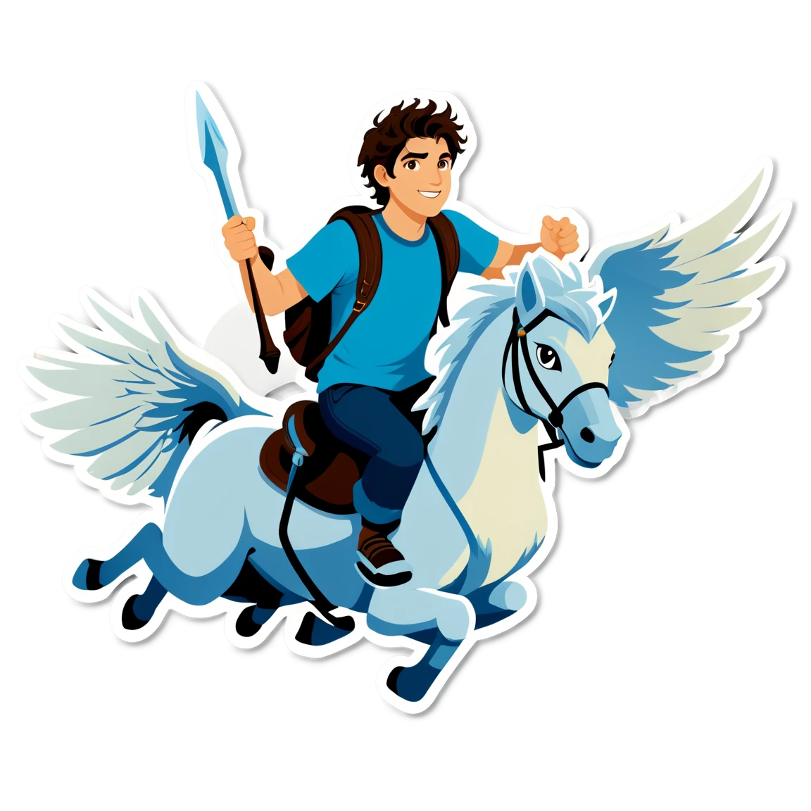 Percy Jackson , riding Pegasus percy-jackson stickers