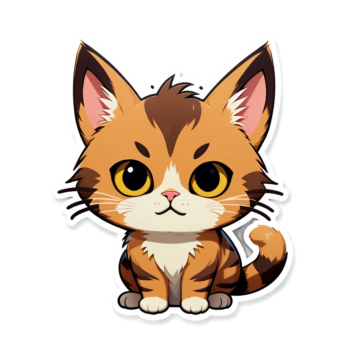 light brown cat with dark brown stripes big cute hazle eyes warrior-cat stickers