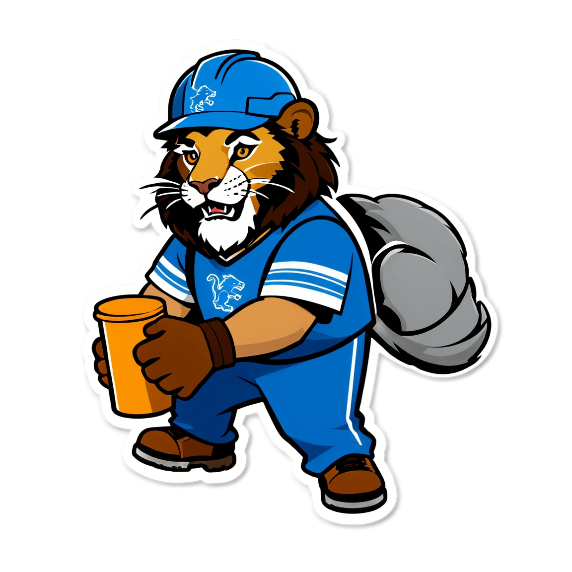 Construction worker detroit-lions stickers