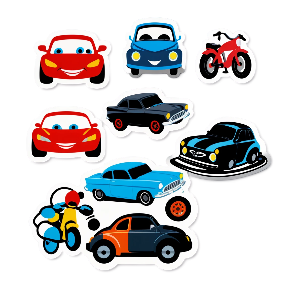 cars bike stickers