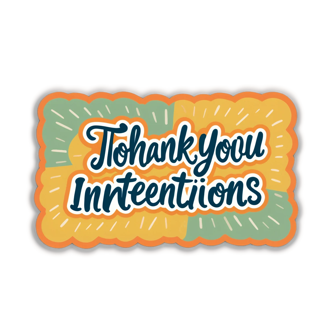 Thank you from Found Intentions, handwritten note thank-you stickers