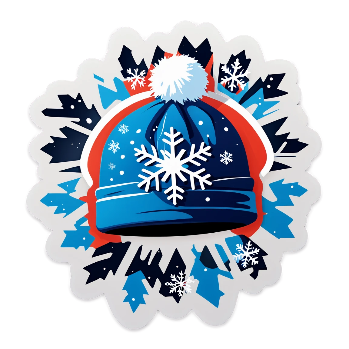 with snowflakes, with a beanie, with a beanie winter stickers