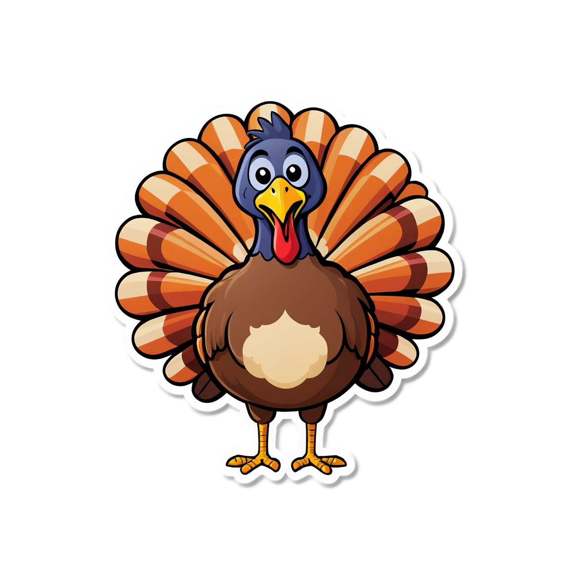 with a turkey thanksgiving stickers