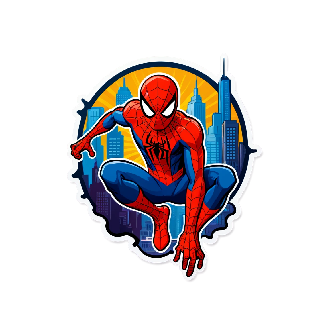 Spiderman , with cityscape, with spider friends spiderman stickers