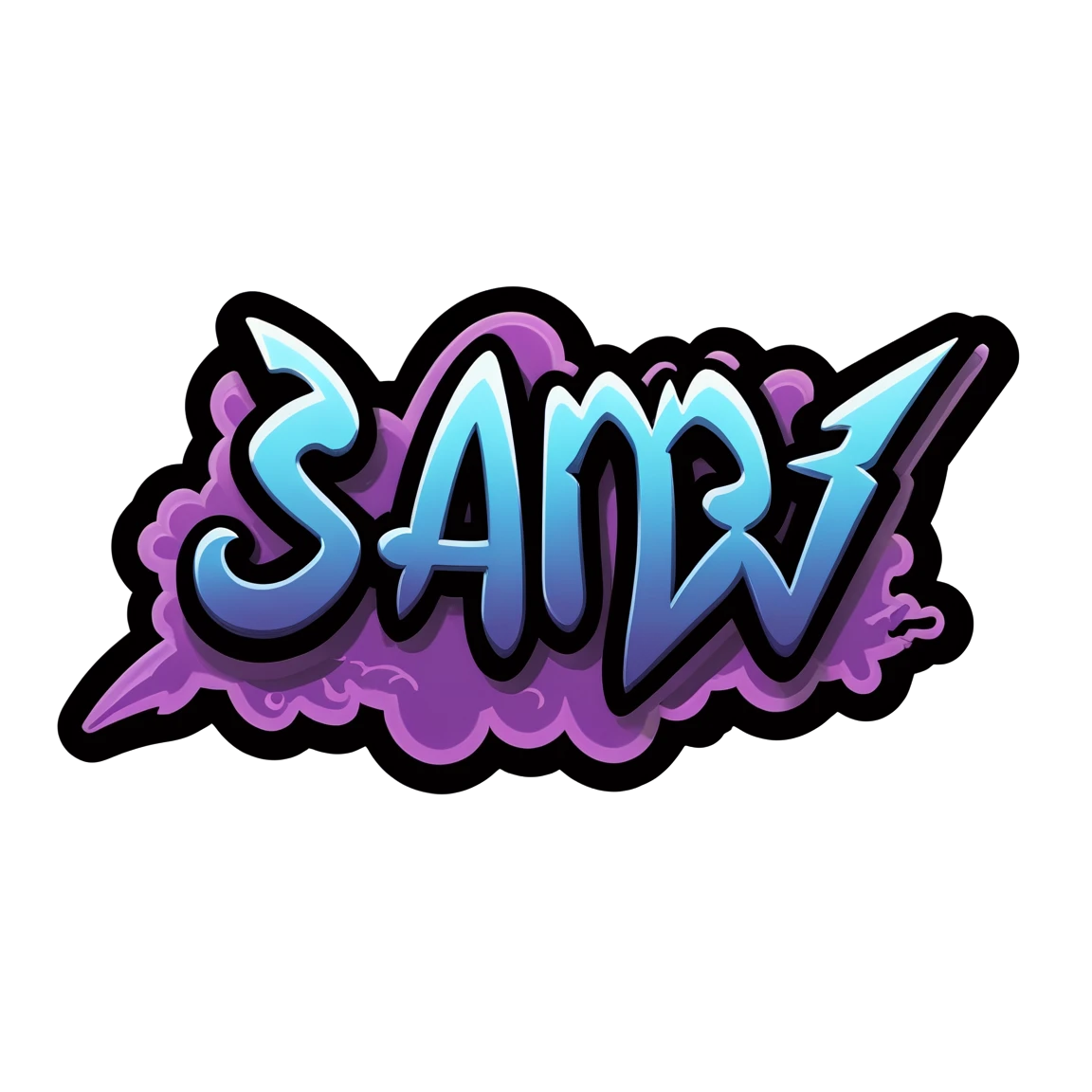 Tag: SAMI, 3D font witch shadow, litere graffiti stickers