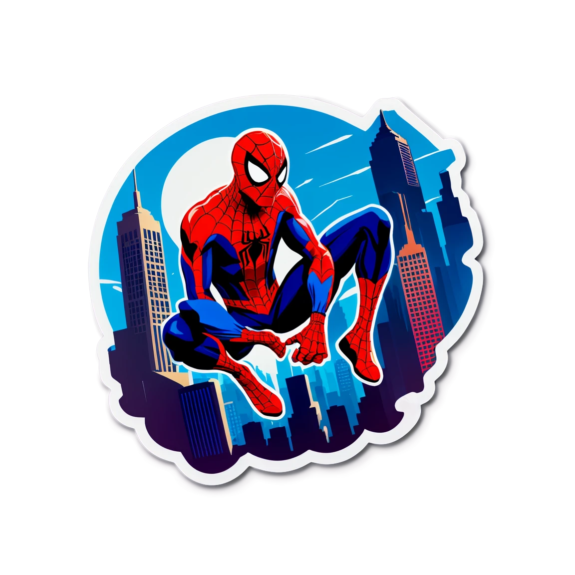 with cityscape spiderman stickers