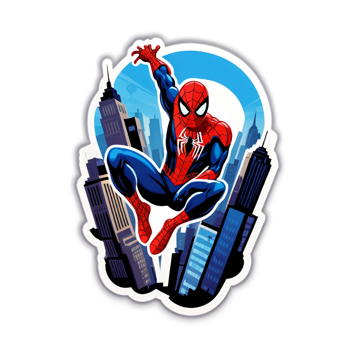 with cityscape spiderman stickers