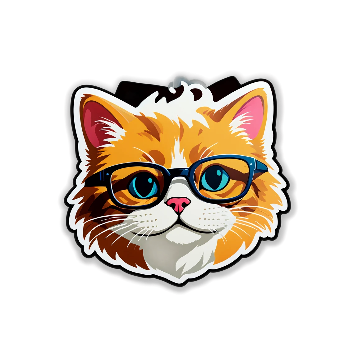 with glasses cat stickers