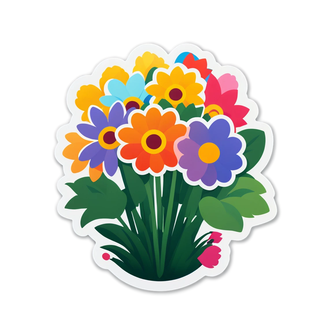 with a garden flower stickers