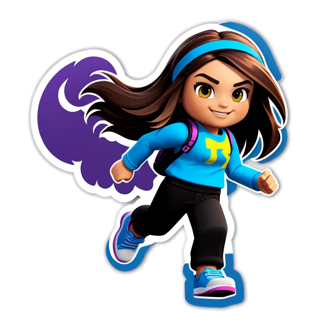 Roblox girl run, with avatar roblox stickers