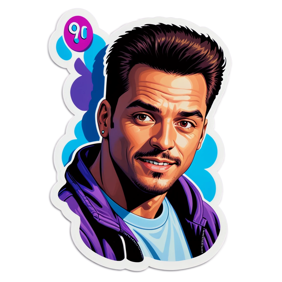 90's man photorealistic 90s stickers