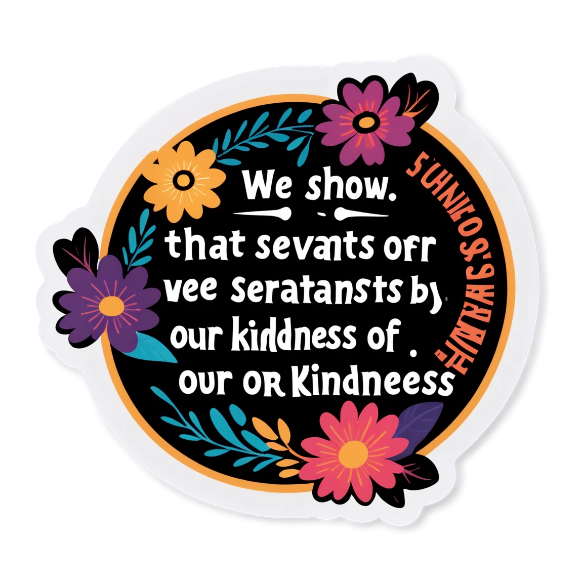 “We show that we are servants of God by our kindness” (2 Corinthians  6:6, ICB) bible-verse stickers