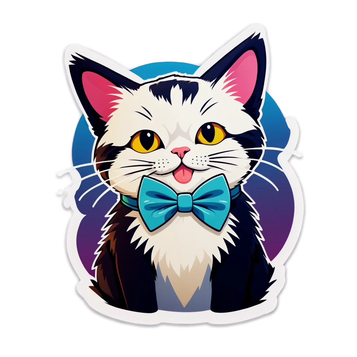 wearing a bowtie cat stickers