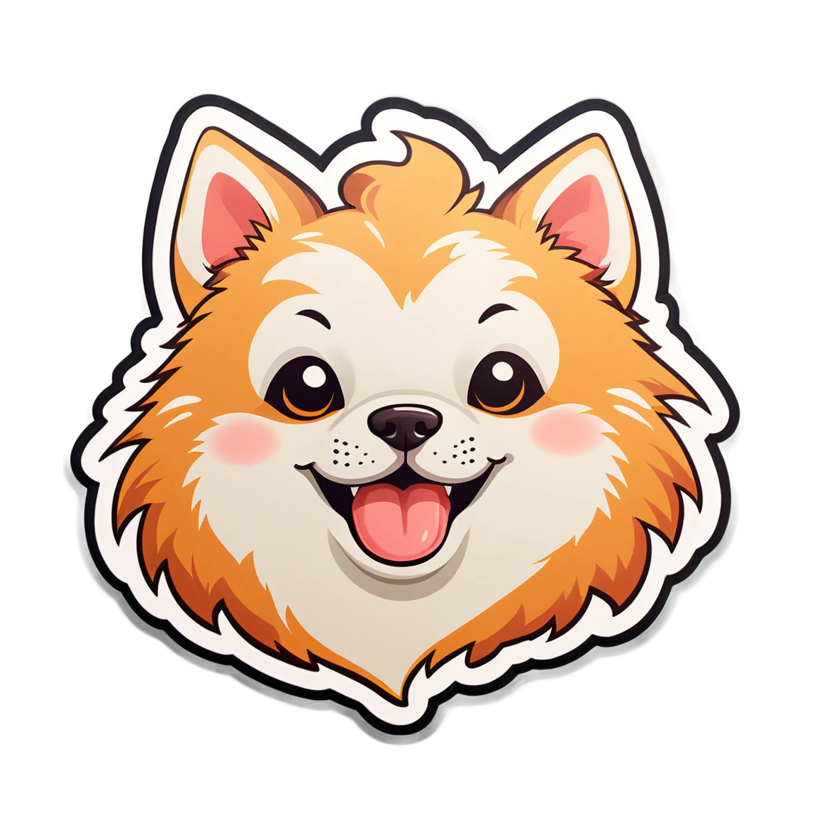 happy dog face cute-cat stickers