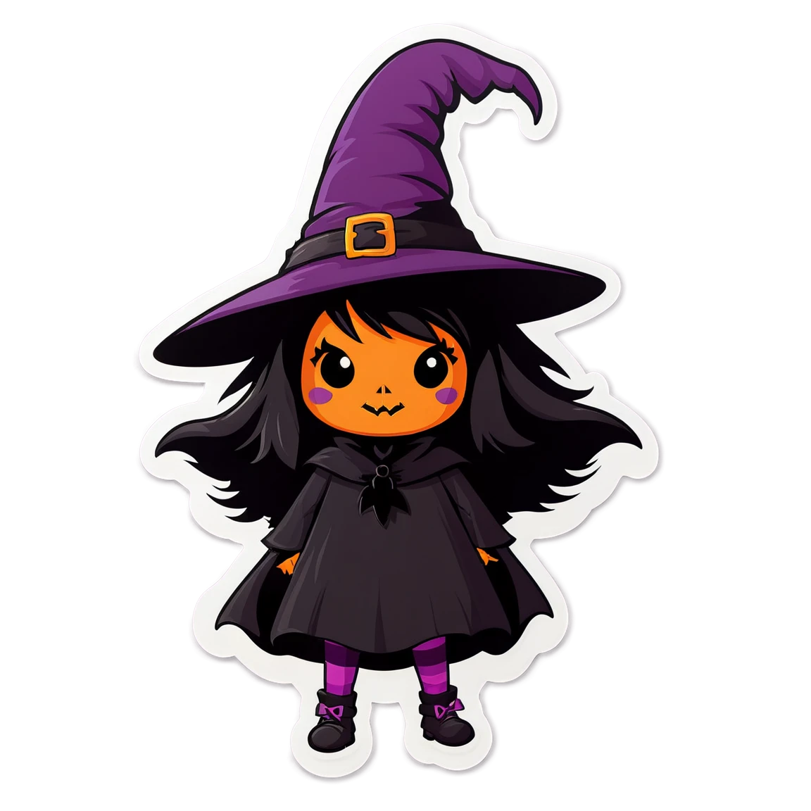 wearing a witch hat halloween stickers