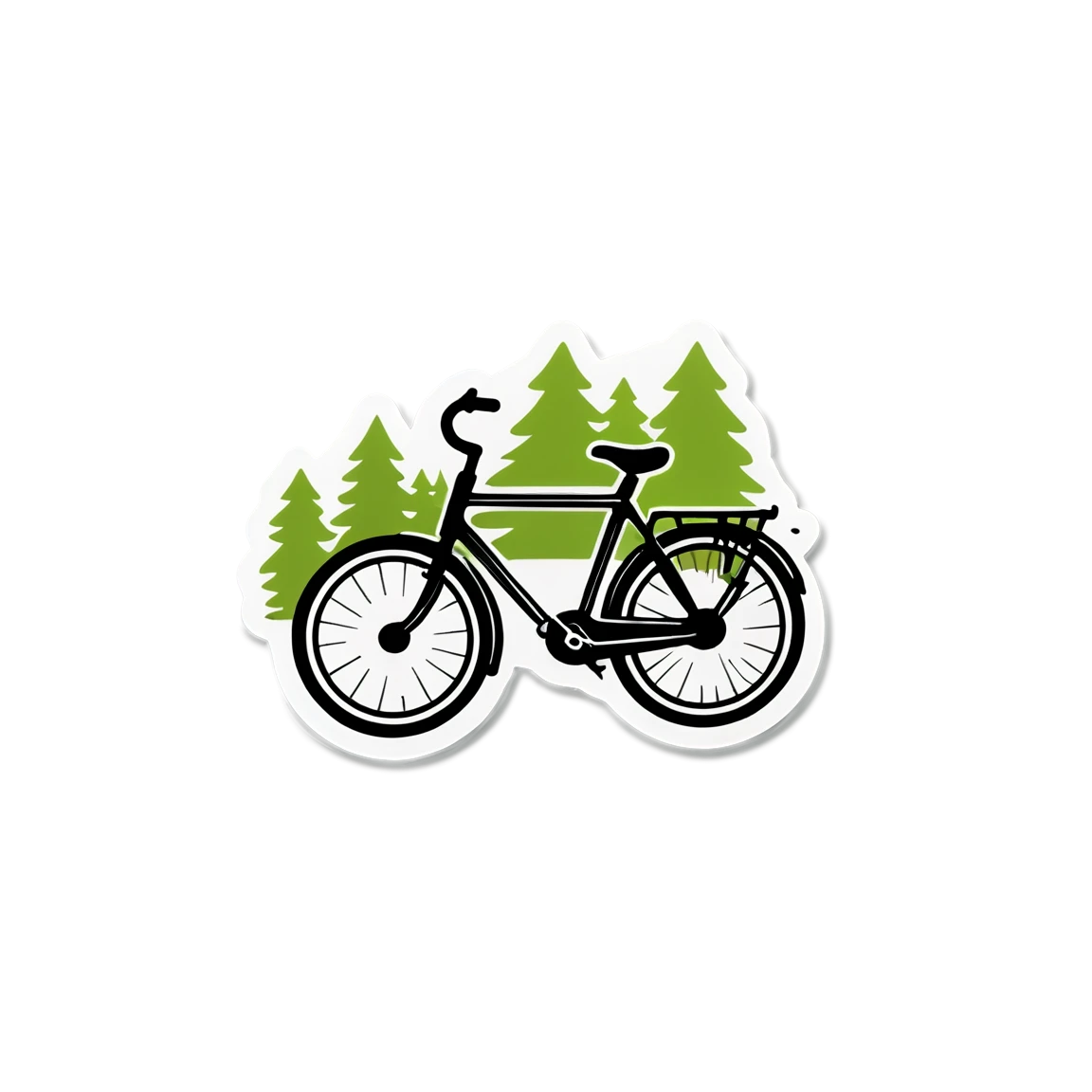 a travel with nature and a bike, longing for time and back to nature band stickers