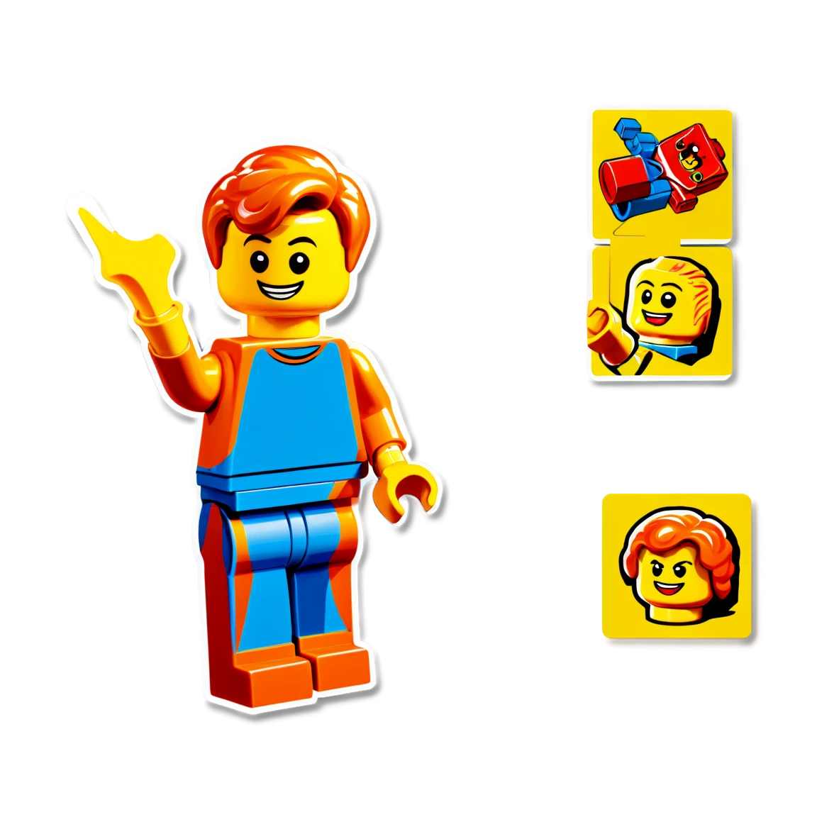 pop art minifigure lego stickers