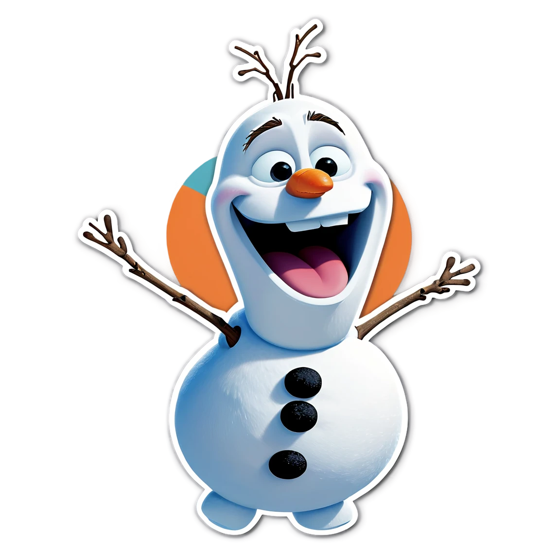 Olaf smiling frozen stickers