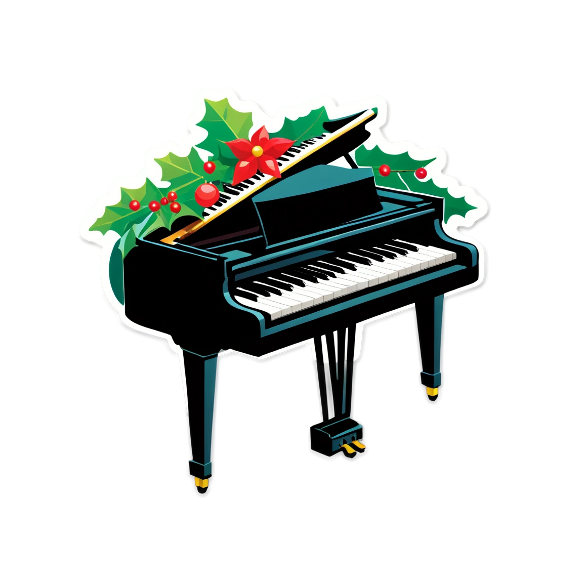 christmas piano-key stickers