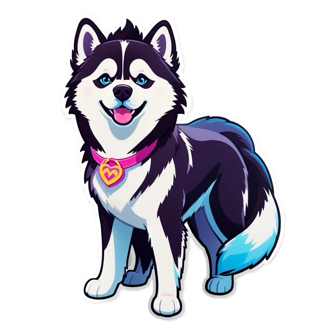 a husky  barbie stickers