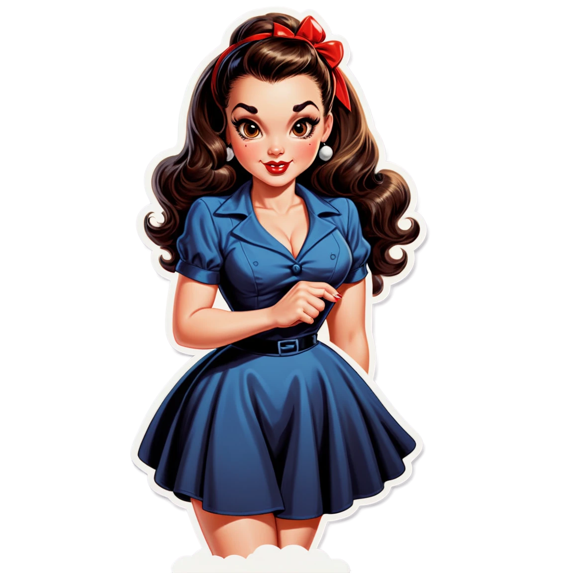 Hairy brunette pinup-girl stickers