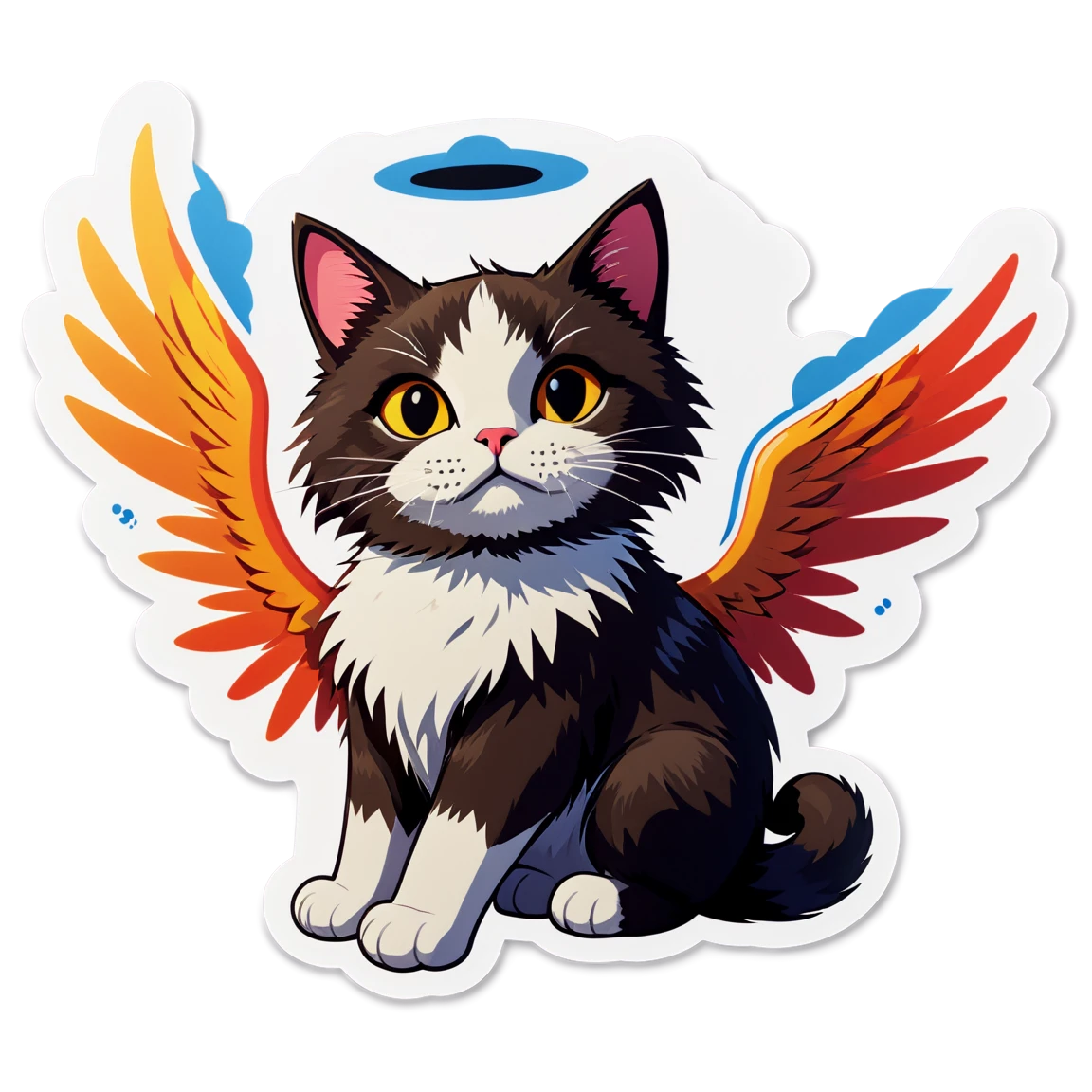 with wings cat stickers