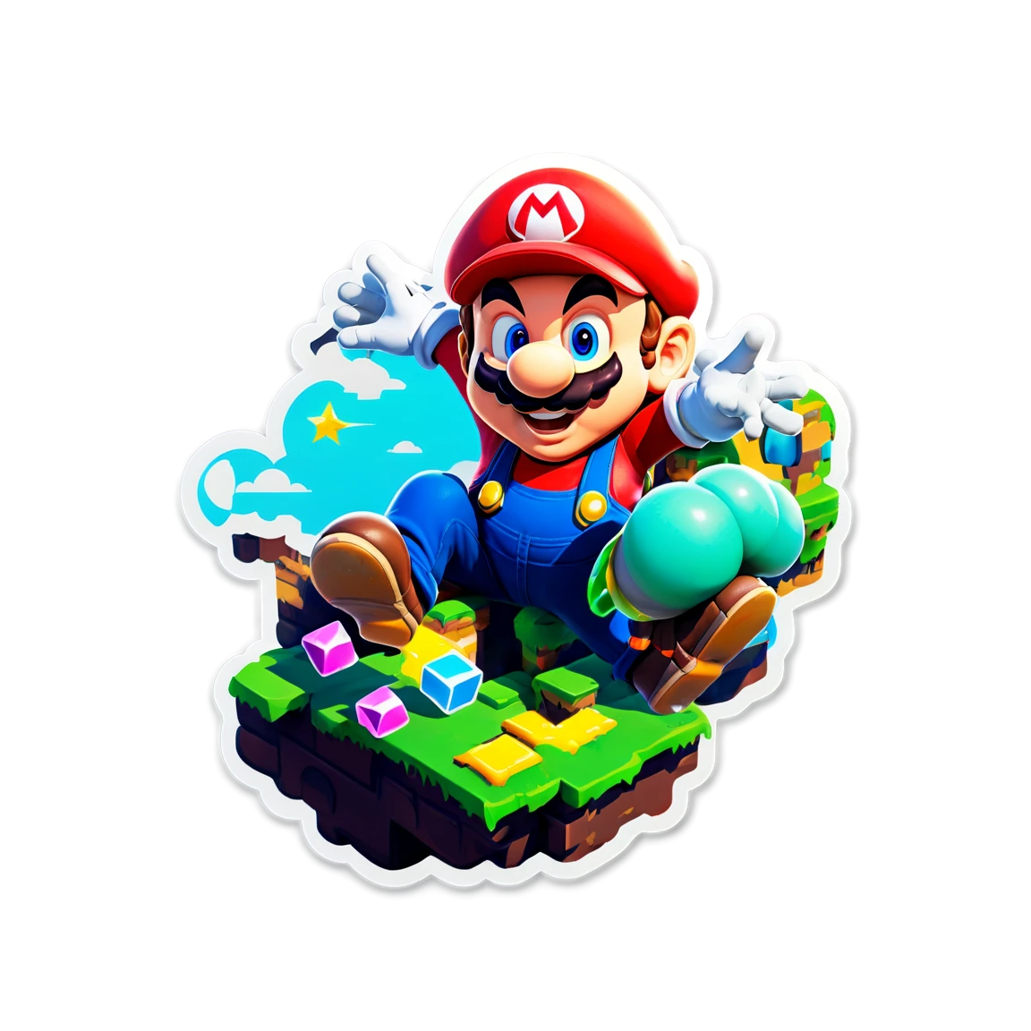 Mario play computer fortnite stickers