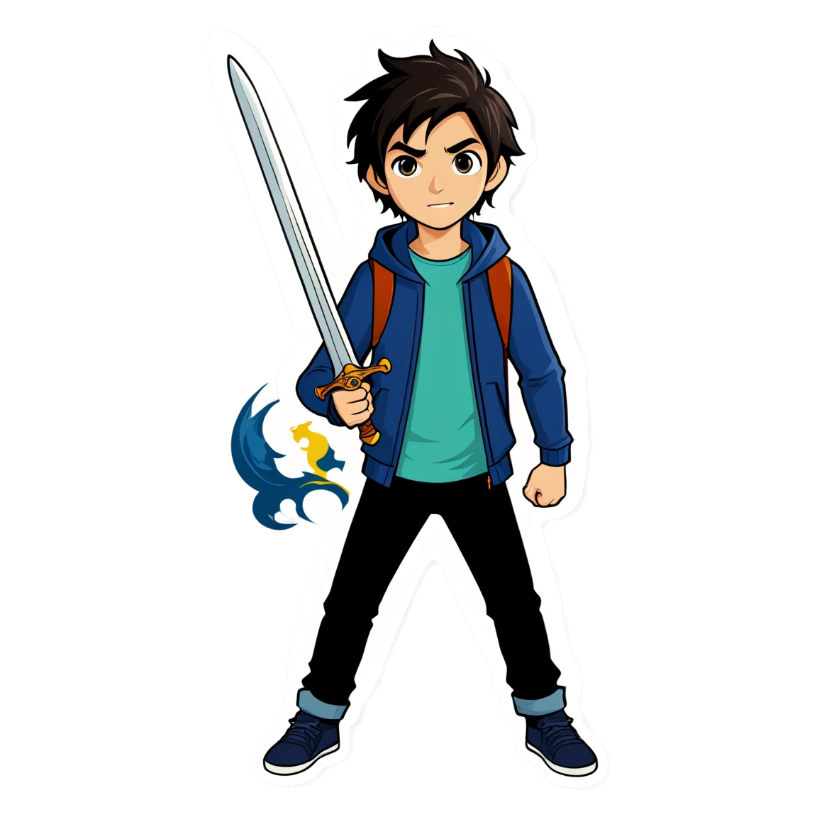 Nico, holding a sword percy-jackson stickers