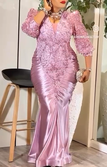 Turkey Pink Embellished Mermaid Gown