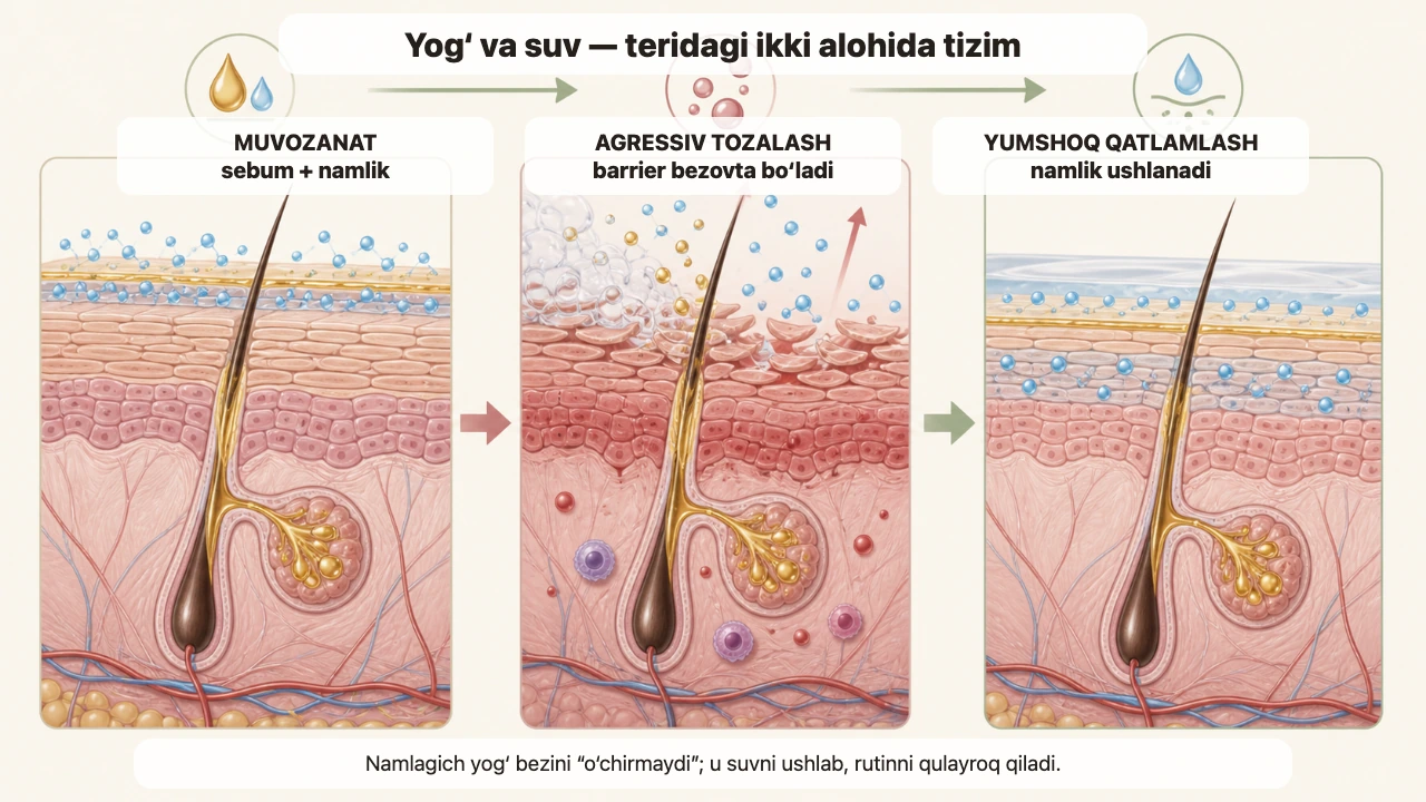Yog‘li teri uchun ertalabki parvarish bosqichlari — jurnal rasmi 2