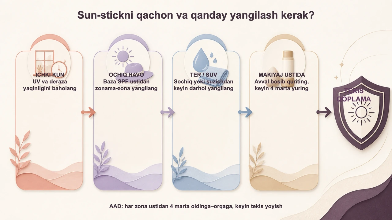 Sun-stickni to‘g‘ri surtish: 4 pass, tekis qatlam va yangilash — jurnal rasmi 3