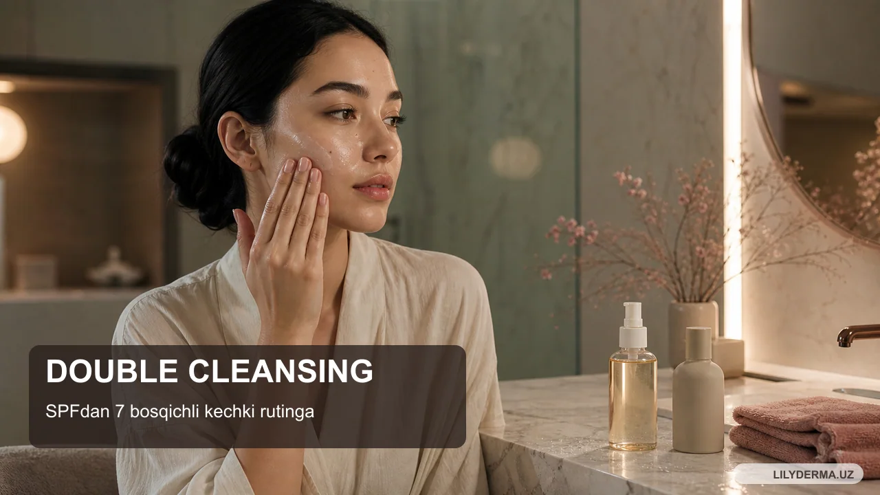 Double cleansing: SPFdan 7 bosqichli kechki rutinga
