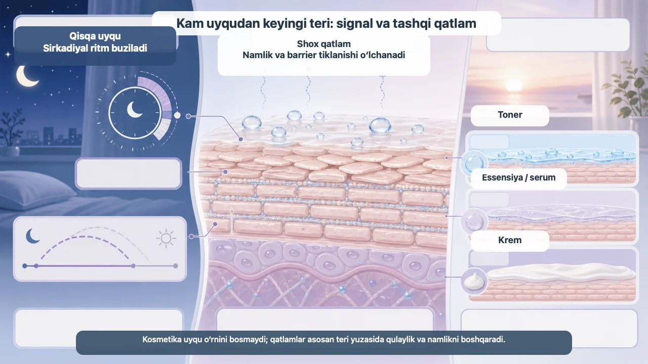 Kam uxlagan tongda terini qatlamlash: yengil va qulay ertalabki rutin — jurnal rasmi 2