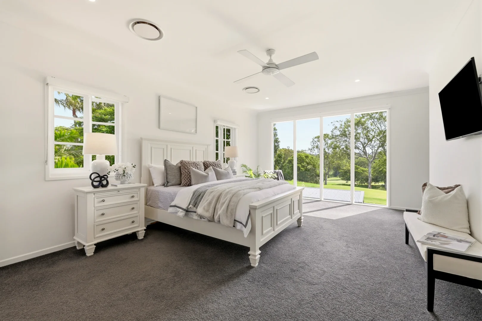 A staged bedroom.