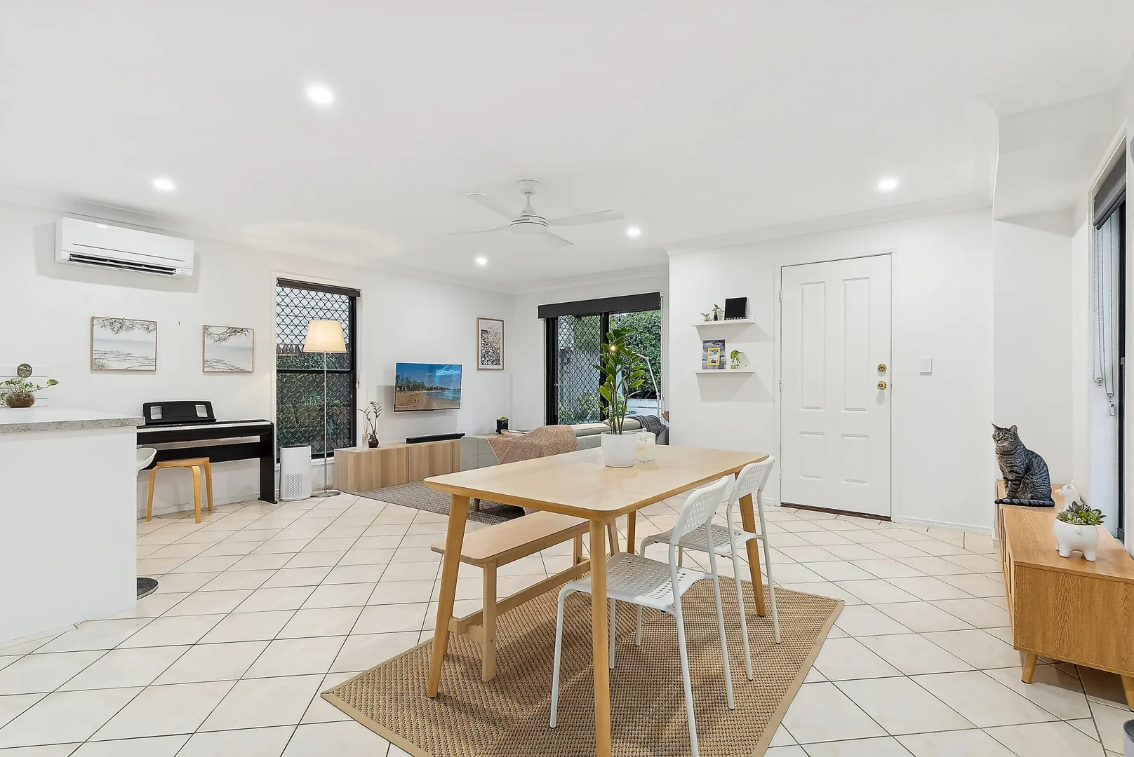 A dining room interior.