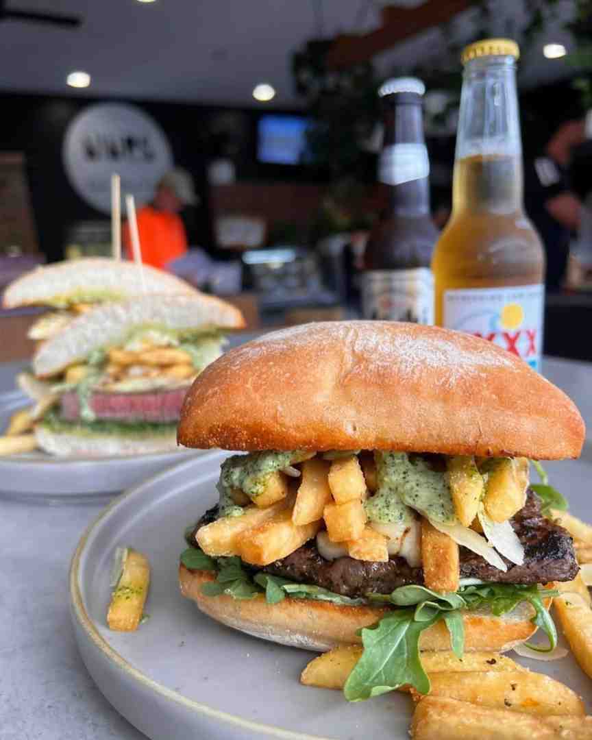 perfectly poured beers alongside vibrant brunch dishes to support the 'beer brunch' theme - Sunshine Coast eats