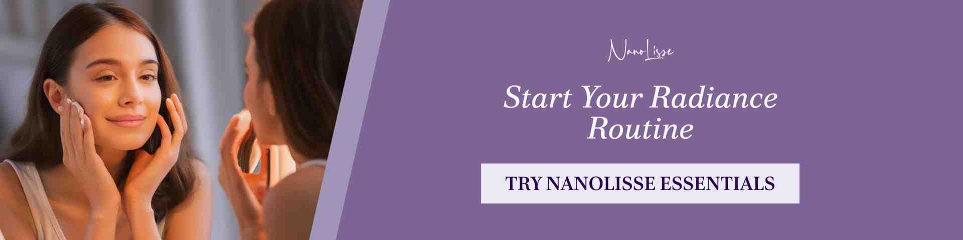 Woman applying skincare while looking in mirror, promoting top trendy beauty products for glowing skin and a daily radiance routine