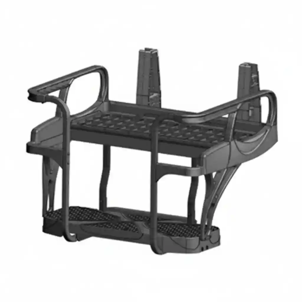 Infographic showing DoubleTake Max 6 Helix benefits: passenger comfort with wrap-around safety rails, cargo conversion with flip-up seat mechanism and raised edges, durable construction with rust-free aluminum frame and industrial polymers, compatibility with Club Car Precedent DS EZGO TXV RXV Yamaha Drive models, and customization options including color-matched cushions and bolt-on accessories - DoubleTake Max 6 Helix Rear Seat Kit infographic Infographic showing DoubleTake Max 6 Helix benefits: passenger comfort with wrap-around safety rails, cargo conversion with flip-up seat mechanism and raised edges, durable construction with rust-free aluminum frame and industrial polymers, compatibility with Club Car Precedent DS EZGO TXV RXV Yamaha Drive models, and customization options including color-matched cushions and bolt-on accessories - DoubleTake Max 6 Helix Rear Seat Kit infographic