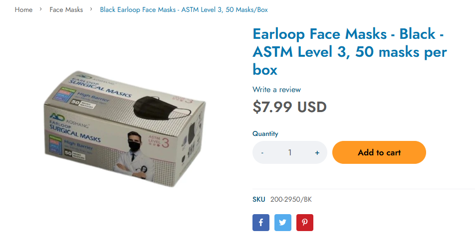 Surgical Masks Level 3 (CSC)