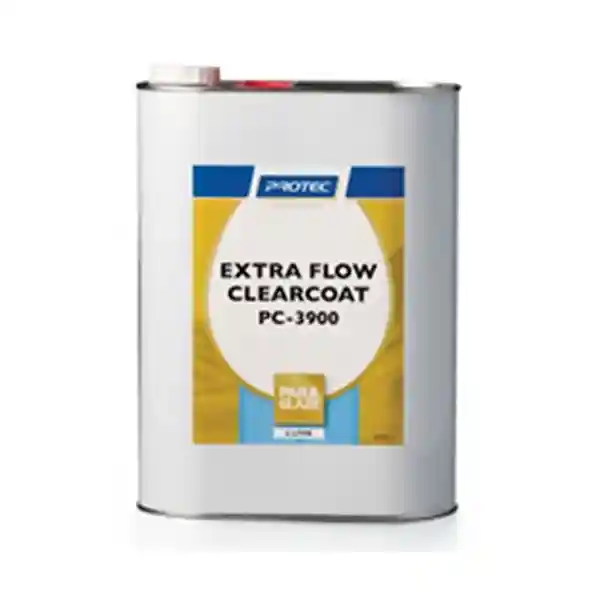 PROTEC Extra Flow Clearcoat PC-3900 in a metal tin, formulated for easy flow and deep gloss finish, a reliable type of Protec clear coat.