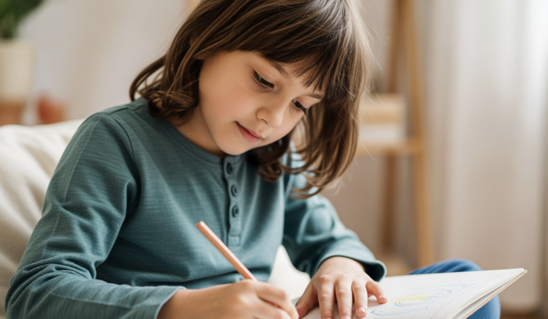 child writing